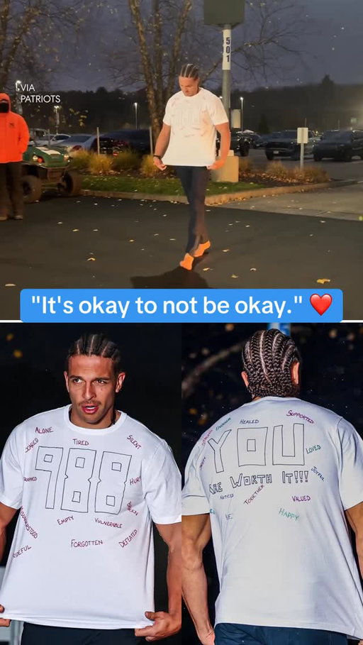 Patriots WR Mack Hollins wore a suicide-prevention t-shirt with “988,” the national hotline number, and “YOU ARE WORTH IT!!!” on the back for tonight’s game 🫶

 #nfl #football #patriots #fyp #newenglandpatriots