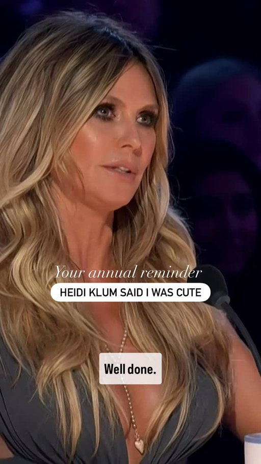 According to the internet, I share this esteemed honor with one other, @salthevoice , who @heidiklum called “cute” in 2019. And yes, I looked that up on purpose.

#AGT #heidiklum