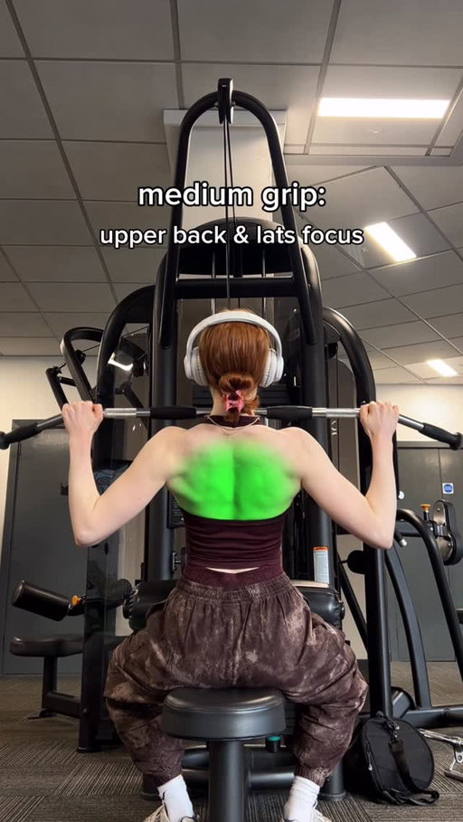 LAT PULL-DOWN VARIATIONS🔥

Medium Grip Lat Pulldown (Overhand)
medium grip, slight lean back, thumbs over the bar to limit bicep involvement, elbows pulling down and in = lats + mid-back

Supinated Grip (Underhand)
underhand grip, elbows tucked, full stretch at the top = lower lats & biceps

Wide Neutral Grip
neutral wide handles, upright torso, elbows driving out = upper lats, upper-mid back

Close Grip (V-Bar)
close neutral grip, slight forward lean, driving the elbows down, no excessive scapula retraction = more lats focus

Rope Grip
rope attachment, pull towards your face = more rear delts + mid-back

NOTE: all these variations hit multiple muscles, but the grip & angle shifts the focus✨

Drop a follow for more tips ☺️

#gymtips #workouttips #gymworkout #backworkout #upperbody #fitnesstips