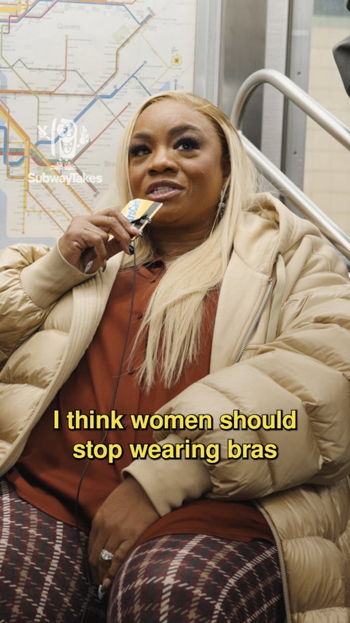 Episode 551: I think women should stop wearing bras!! Feat @comediennemspat 

Hosted by @kareem
Created/Produced by Kareem Rahma (@kareem) and Andrew Kuo (@akuoproject)
Shot by @anthonydimieri @t1anm31
Edited by @tylerbat
Associate producers  @ramy_shafi @arobinsonfilm

#podcast #hottakes #subwaytakes #interview #nyc