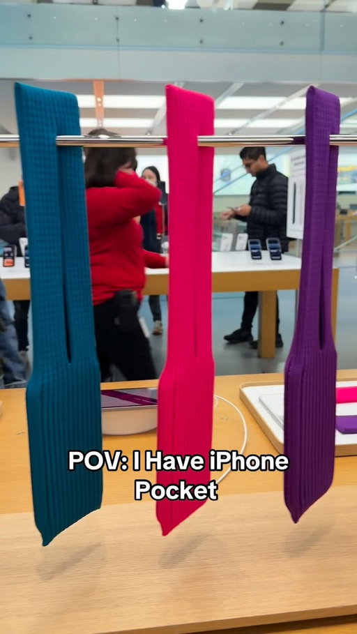 Yes, we got the iPhone Pocket at Apple’s SOHO store. Stay tuned for more thoughts or pockets 👀🧦📲 #apple #iphonepocket #tech #iphone #iphoneaccessories