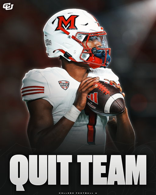 Miami (Ohio) starting quarterback Dequan Finn, a seventh-year player with 8,828 career passing yards with three teams, has left the program to begin preparing for the NFL😭

Coach Chuck Martin announced Finn's departure Friday, telling reporters that the team appreciated the quarterback's 11 months at the program but that "we will not see him the rest of the year.

He’s a 7th year senior, in the run for a MAC Championship, is the starter, and just leaves mid season to leave… 

Thoughts? ⬇️