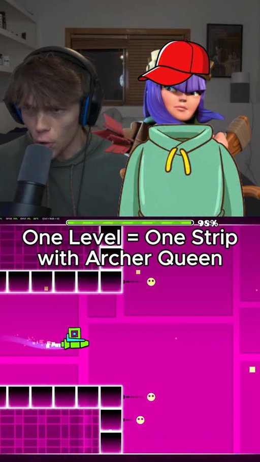 One Level = One Strip #skit #meme #funny #game #clashroyale #archerqueen