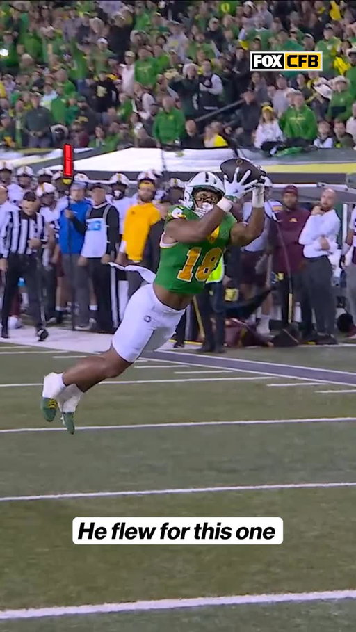 THIS DUCK TOOK FLIGHT 🦆😳

What a diving catch by Kenyon Sadiq for @oregonfootball 👀