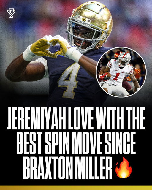 Jerimiyah Love just hit one of the nastiest spin moves we’ve ever seen 🔥

Who had the better spin move Jerimiyah Love or Braxton Miller?👇

🎥 ESPN

Follow US (@sportsculture) to stay tapped in if you love sports 🔥