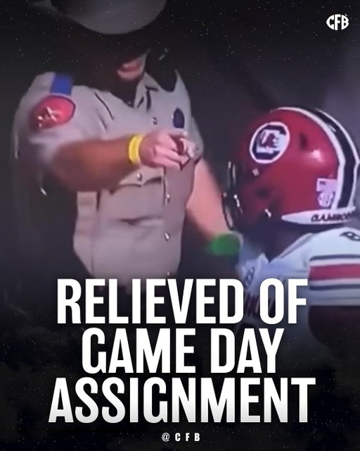 Texas A&M Police took to “X” to inform the public that the trooper involved in the viral video has been relieved of his game day assignment.

The video (slide 3) has since been trending across different social media platforms.

Definitely a good move by Texas A&M. Don’t even understand why that happened and it was a weird moment broadcasted.

(See pinned comment for an update from the Texas DPS) 

📸 X/TAMUPolice / ESPN