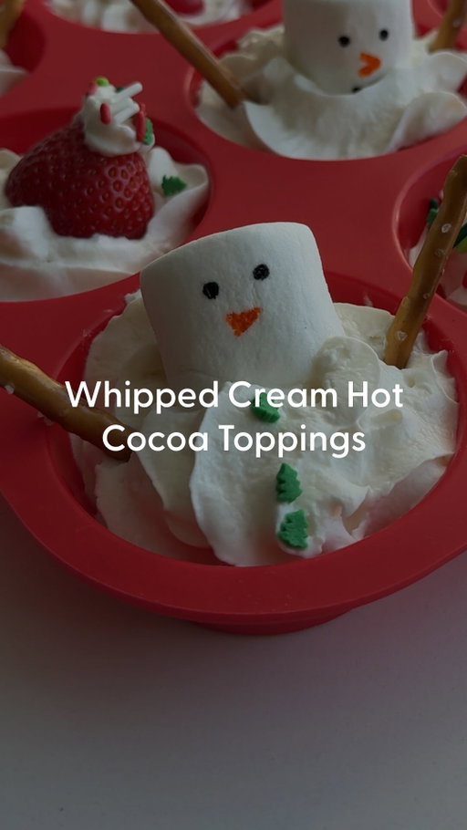 Hot cocoa season just got a major upgrade. ❄️❤️ Freeze these Santa hat toppers now, thank yourself all winter. 

#Food #HotCocoa #CozyDrink #Family #HotChocolate #Winter #Christmas