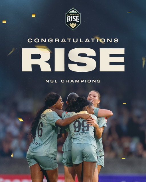 RISE ABOVE 🐐🤩

Congratulations to Vancouver Rise FC on becoming the inaugural NSL Champions and Diana B. Matheson Cup winners 🔥

#VWFC | #VanRiseFC
