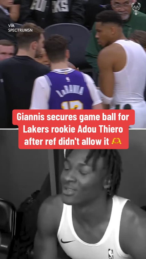 Lakers rookie Adou Thiero is thankful after getting the game ball is his NBA debut 👏

(via SpectrumSN)