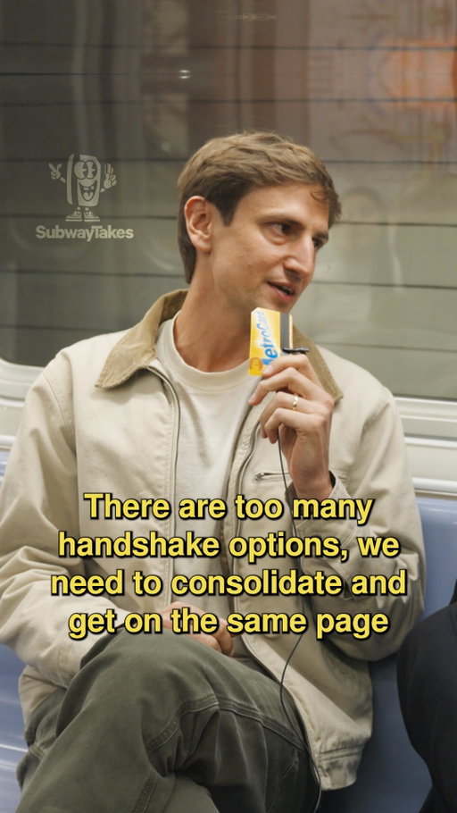 Episode 553: There are too many handshake options, we need to consolidate and get on the same page!! Feat @colinrosenblum @colinandsamir

Hosted by @kareem
Created/Produced by Kareem Rahma (@kareem) and Andrew Kuo (@akuoproject)
Shot by @anthonydimieri @t1anm31
Edited by @tylerbat
Associate producers  @ramy_shafi @hudsonnprice 

#podcast #hottakes #subwaytakes #interview #nyc