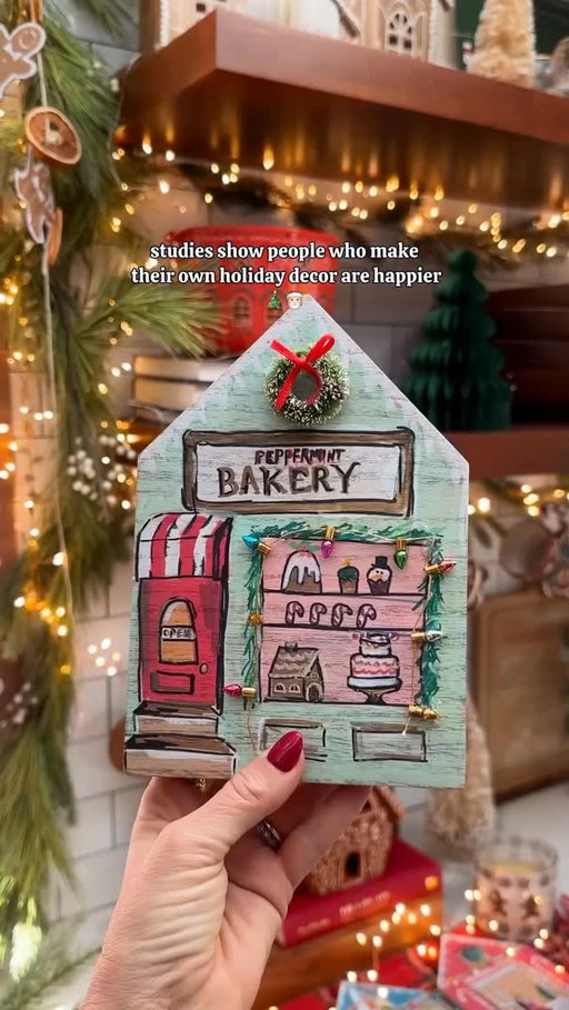 Make your own holiday village! 🎅🏻✨❄️ I used the NEW @sharpie Fine Tip Creative Markers to add so many cute and festive details. I loved how easy it was to personalize each piece with bold, vibrant colors. The best part? The audio is Hudson and I singing Christmas carols. 🎶🎅🏻 Here’s to a handmade holiday! #Sharpie_Partner