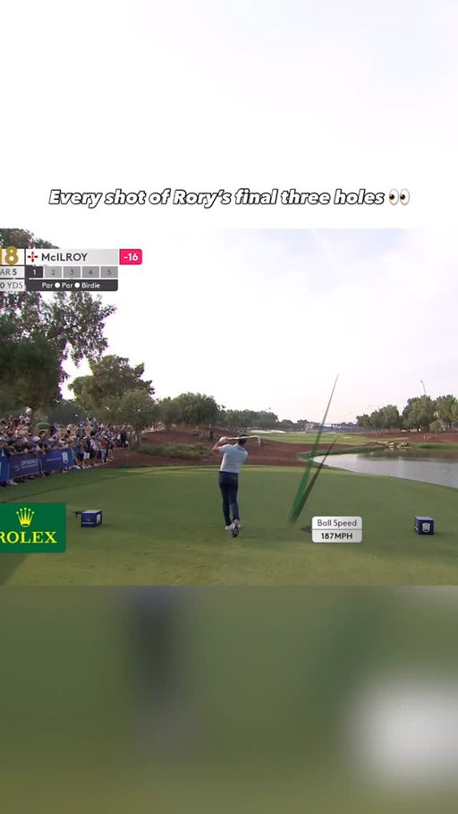 Every shot of Rory’s crazy final three holes to force a play off 🤯
#DPWTC | #RolexSeries