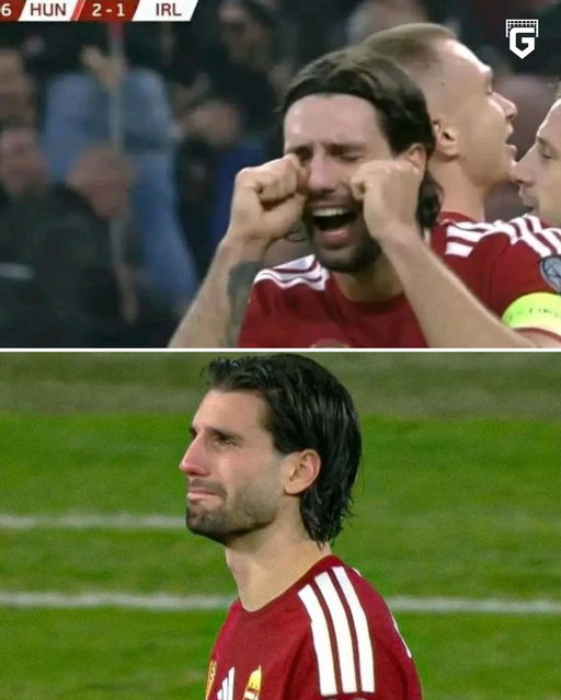 🇭🇺 Dominik Szoboszlai did Ronaldo’s crying celebration after scoring against Ireland…

After 90 minutes Ireland ended Hungary’s hopes of going to the World Cup which left Szoboszlai in tears 😢

Football can be a cruel game… 💔