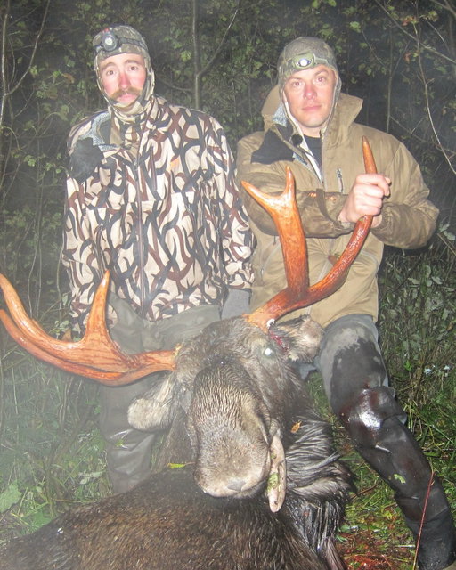 Years ago in British Columbia, Steve found himself on the wrong end of a moose charge. This photo was snapped once the dust settled.