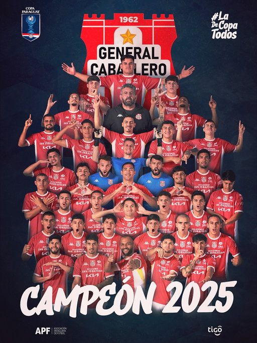🎉 Por primera vez en su historia, El Rojo de Mallorquín es el campeón de la #CopaParaguayAPF 🇵🇾 

¡Felicitaciones @gralcaballerojlm por consagrarse como el mejor equipo de #LaCopaDeTodos 🏆! 

¡Lo celebra todo Juan León Mallorquín!¡Muchas felicidades!🔴🎊
