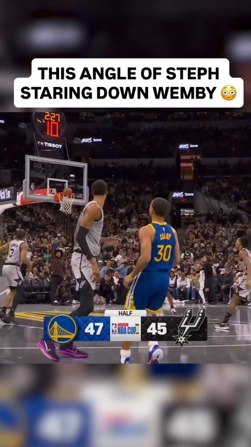 Steph shooting a rainbow three over Wemby and staring him down as it swishes is crazy work 😅