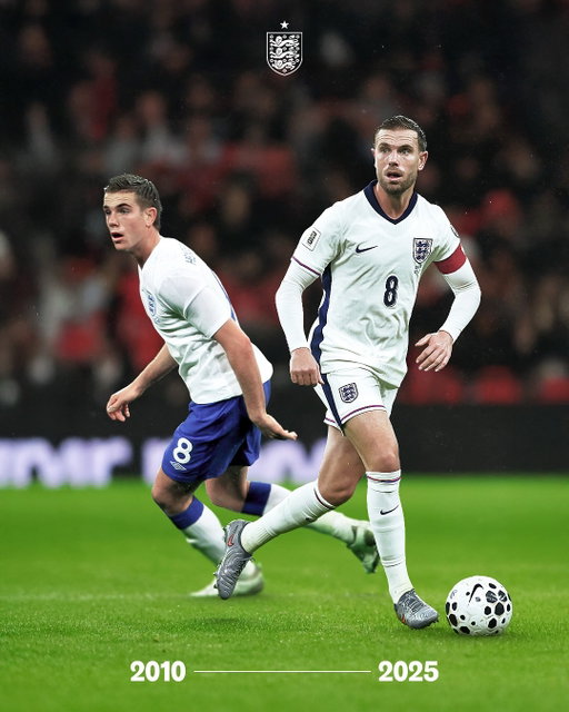 15 years of @jordanhenderson ❤️

#OnThisDay in 2010 Hendo made his #ThreeLions debut against France!