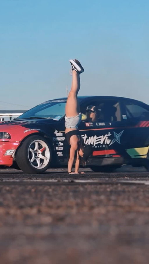 We ain’t gonna stop til’ we see police lights 🚔💨 @demibagby @colletedavis 

#drifting #drift #drifter #handstand #gymnastics #stunt #colletedavis #automotive