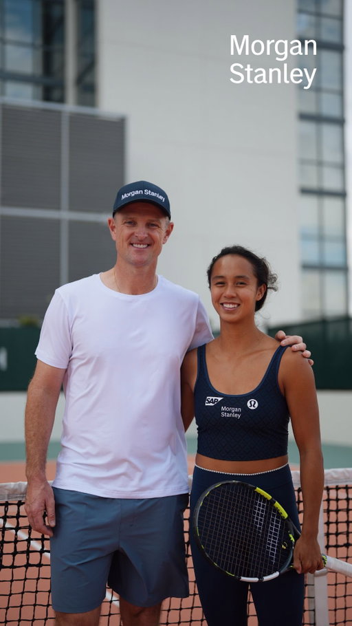 Had a lovely time meeting fellow Morgan Stanley Brand Ambassador @leylahannietennis 🎾. We had the chance to trade questions (and a few volleys) while finding similarities in focus, resilience and growth. The same values that connect us with @morgan.stanley, both on the course and the court.