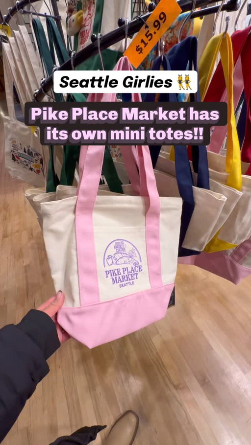 Calling all Seattle Girlies who love the Trader Joe’s Tote Bag 👀

Did you know Market Street Bags offers Pike Place Market mini totes? My friend @jennyrosophotography and I were wandering through Pike Place Market. We stopped by on level 4 of the Market (located under the main level, accessible by stairs) near Marnin Saylor and had to pick up a few tote bags. I’m personally a sucker for a cute tote bag, and I don’t have one of the cute Trader Joe’s mini tote bags. I ended up buying the green mini Pike Place Market tote bag, and my friend Jenny bought the big version. These tote bags also have a zipper.

Price of a small tote: $15.99
Price of a big tote bag: $21.99

Would you use a mini tote bag like this? 

Share this with a Seattle girly or a PNW friend who would love a mini Pike Place Market tote bag!
📍 @pikeplacepublicmarket Market Street Bags 
1501 Pike St # 421, Seattle, WA 98101

#pikeplace #pikeplacemarket #downtownseattle #seattleinfluencer #seattlewashington #visitseattle #seattlewa #seattlelife #seattlestyle #totebags