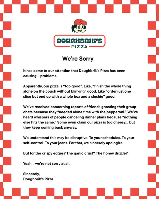 We’re not that sorry…