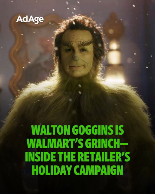 @walmart has unveiled the next chapter of its Dr. Seuss-inspired “WhoKnewVille” holiday campaign, with @waltongogginsbonafide playing the Grinch.

The “White Lotus” actor is already a Walmart advertising regular; he appeared in the “Who Knew?” campaign earlier this year, which encouraged people to take a fresh look at the retail giant. That work has now expanded into the holidays with “WhoKnewVille,” which is Walmart’s version of Whoville, the colorful, picturesque town from the 1957 Seuss classic “How the Grinch Stole Christmas.”

David Hartman, VP of creative at Walmart, said the retailer was looking for a way to extend the “Who Knew?” platform—and that both the “Who” concept and Goggins himself fit nicely with the Seuss material. Walmart worked directly with @drseuss Enterprises on the campaign, along with @publicisgroupe agencies @fallon, @leo.nyc, @thecommunityagency, @contenderlabs and @digitas.na.

“We wanted to bring the platform into a very crowded retail landscape during the holiday timeframe and create a world that felt nostalgic and recognizable,” Hartman told Ad Age.

📲 Read the full story and watch the full spot at the link in our bio. 🔗