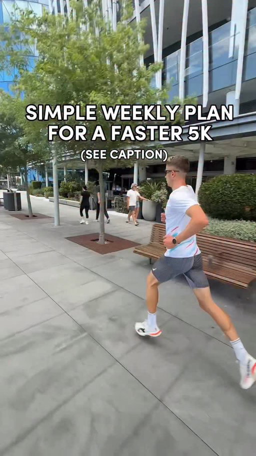 Give these a go in your weekly 5k training plan ⬇️ 

1. Hard Hill session

- These will help improve your VO2 and should “raise your ceiling”
- Example session: 4 x 1min hard hills, 3min rest, 3k @ 10k effort, 3min rest, 4 x 1min hard hills
- The one session of the week to work very hard!

2. Controlled 20-25min Tempo

- Not all out, more of a strong controlled effort
- A 5k race itself is a tempo, so makes sense to do this in training
- Look to progress pace slightly each week

3. Aerobic 75-90min long run**
- Aim to keep heart rate below 155bpm so not easy, but never working too hard
- These should feel comfortable, so if in doubt pull back on your pace

4. Very easy run (2/3 per week)**
- Run to heart rate and aim for below 135bpm (if not <130bpm)
- Pace is irrelevant here, let the body recover & absorb the stimulus from your sessions. Easy is a feeling, not a pace!

If you add in a couple of target race pace sessions 2-6 weeks out (swap for the hills / tempo), you’ll be in a good spot 👍🏻

**when tracking heart rate, make sure to use an external monitor, don’t trust the wristwatch!

#running #runner #run #5ktraining