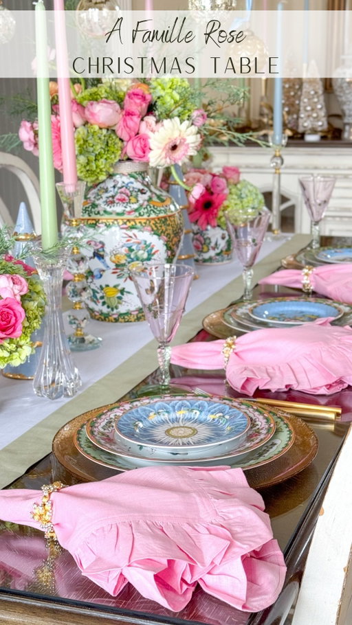 Proof that the gorgeous Famille Rose collection from @williamssonoma can be used all year round, even during the holidays 🥰🎄✨

This pattern is truly the object of all my sweet grandmillennial dreams! I loved mixing the pink, green and blue color-ways here, and I especially love how each setting is slightly different, making my guests feel extra special this holiday season! 

✔️Comment LINK to shop this tablescape, and
✔️Follow along for more holiday entertaining inspiration!

.
.
.
.
.
.
#williamssonoma #famillerose #grandmillennialdecor #tablescapes #christmastable #holidayentertaining #entertaininginstyle #elegantinteriors