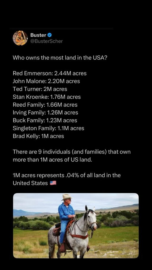 Pretty cool how most of these folks have basically just given it back to nature and wildlife. What Ted Turner has done is especially cool. Maybe I’ll make a video on it some time.