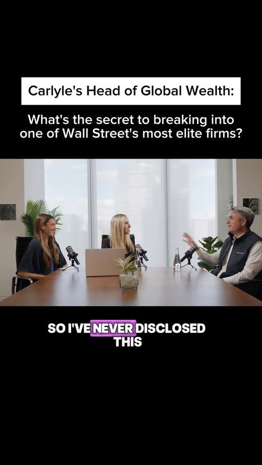 Everyone wants to know the secret to getting their foot in the door at one of the most competitive firms on Wall Street, like @onecarlyle.

Here’s the truth: having the “perfect” resume might help, but it’s not sufficient. What really separates the people who make it from the ones who don’t? 

Grit. 

Are you willing to show up in a creative way after hearing “no”? Can you read the room? Are you spamming people with ChatGPT produced connection requests, or are you adding value? Have you found a way to build relationships, or are you purely transactional? 

The people who build long-term careers aren’t necessarily the most polished and pedigreed, but rather they’re the ones who remain undeterred by a closed door. 

Now the only question is, how many LinkedIn messages is Shane going to get after saying this? 😂 

Comment “WEALTH” to listen to the full conversation! 

TWSS is not a client of, or investor in funds managed by, Carlyle. Compensation was paid in connection with this social promotion. Statements made reflect the opinion of the speaker(s) and may not be representative of all views, and compensation may give rise to conflicts of interest. Nothing herein constitutes an offer to sell, or a solicitation of an offer to buy, any security or product of Carlyle or any Carlyle-managed fund.
#investmentbanking #privateequity #womeninfinance