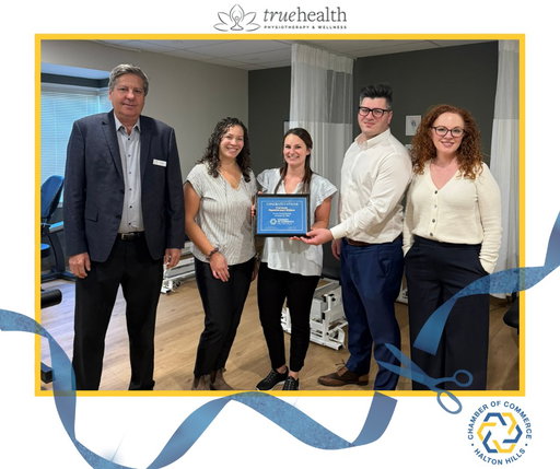 🎉 Ribbon cutting morning in downtown Georgetown!

We were happy to celebrate the grand opening of True Health Physiotherapy and Wellness and welcome them to our business community. Their new space looks fantastic, and we’re looking forward to seeing them flourish here in the heart of town.

Did you know the Chamber offers ribbon cuttings for new openings, milestones, and expansions?
If you’d like to book one for your business, reach out to our office — we’d love to help you mark the moment.

#ShopTheHills #HaltonHillsChamber #HaltonHills #GeorgetownOntario #DowntownGeorgetown #RibbonCutting #GrandOpening #LocalBusiness #ChamberCelebrates #ChamberEvents #SupportLocal #BusinessCommunity #TrueHealthPhysio #SmallBusinessOntario