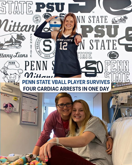 Strength you can’t coach and courage you can’t teach 🏐💙

@pennstatevball’s @addie.lyon survived 4 cardiac arrests and is using her platform to spread awareness of heart health! 

@ncaavolleyball x 🎥 @huddleforhearts