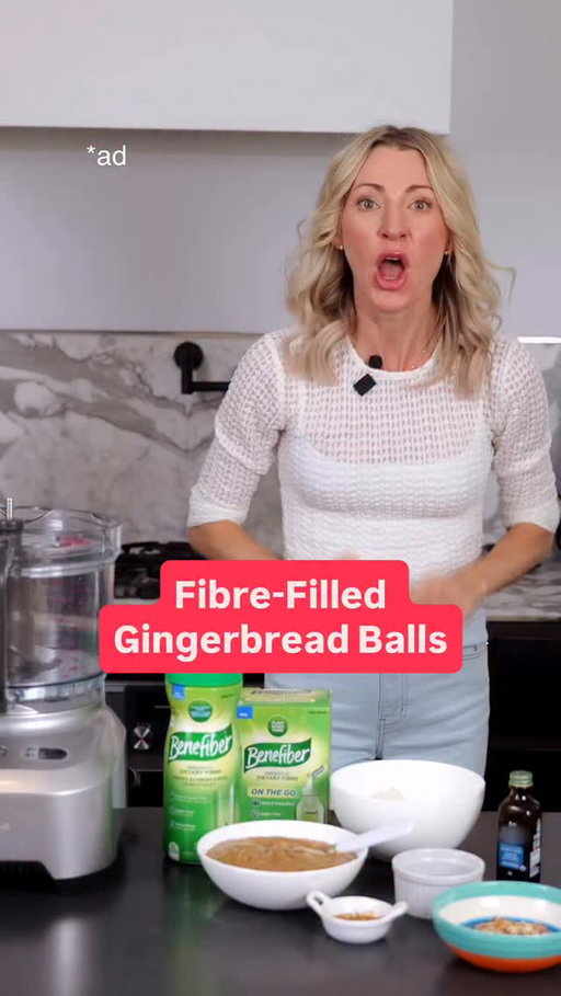 Did you know about half of Canadians are not meeting their daily recommended fibre needs (and if we’re slacking most of the year, just imagine what our intake is like during the holiday season!)? (#ad)

That’s why I whipped up these Fibre Filled Gingerbread Balls with my secret ingredient: @benefiber_canada . Benefiber is a prebiotic dietary fibre that disappears seamlessly into soft food (no taste, no grit, no chalk), just an effortless fibre boost.

Here’s the magic mix:

👉 Oats

👉 Protein powder

👉 Almond butter

👉 Molasses

👉 Warming spices

👉 2 tsp. Benefiber

Roll into balls & some crushed pecans = SNACK TIME! Two of these little bites give you a mighty 6 grams of fibre.

Small but MIGHTY. Who’s snacking smart with me this season?

Learn more at Benefiber.ca!
#BenefiberPartner #GutHealth #FibreFix #HolidaySnacks