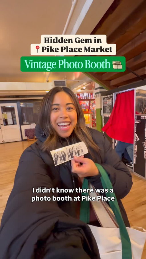 Seattle girlies - did you know there’s a vintage photo booth at Pike Place Market?

I had no idea about the Orange Dracula Photo Booth located on level 3 of Pike Place Market (it’s under the ground floor level). You can find this photo booth just outside Orange Dracula and under the stairs.
📍1501 Pike Pl # 319, Seattle, WA 98101
It’s $5.50 for two photo strips. And it’s such a cute keepsake, especially if you’re visiting Pike Place Market for the first time or going on a date in the Market.
It’s only $5.50 for two photo strips, and it’s such a fun keepsake — especially if you’re visiting Seattle for the first time, planning a date at Pike Place Market, or creating a little Seattle moment with friends.

#thingstodoinseattle #seattleinfluencer #pikeplacemarket #pikeplace #seattlelife #seattlewashington 

Things to do in Seattle, Seattle girly, Seattle girly guide, pike place market things, hidden gems in Seattle