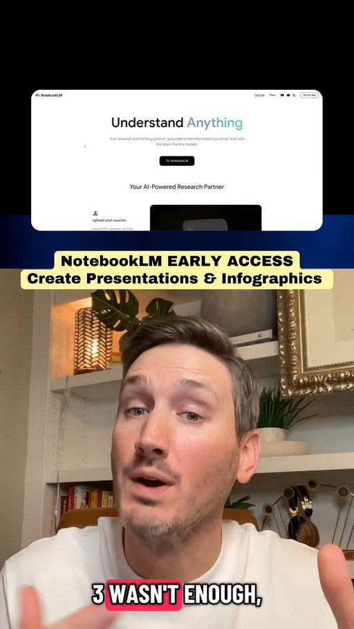 I got early access to two new features in Google‘s NotebookLM. You can now create infographics and presentations based on your data. The presentation it creates is insanely good. ￼
#notebooklm #googlenotebooklm #google #gemini3