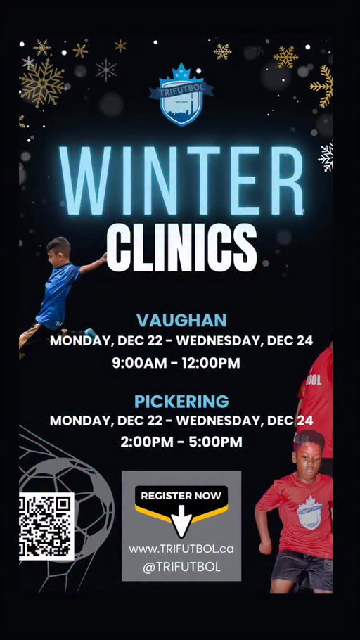Our famous 2 days of all out intense training is back 🔥

join us for a fun filled camp this winter

#youthsoccer #soccer #changetheculture #changetheculture #soccertraining #trifutboltraining #technicaltraining #extratraining #pickeringsoccer #opdl
