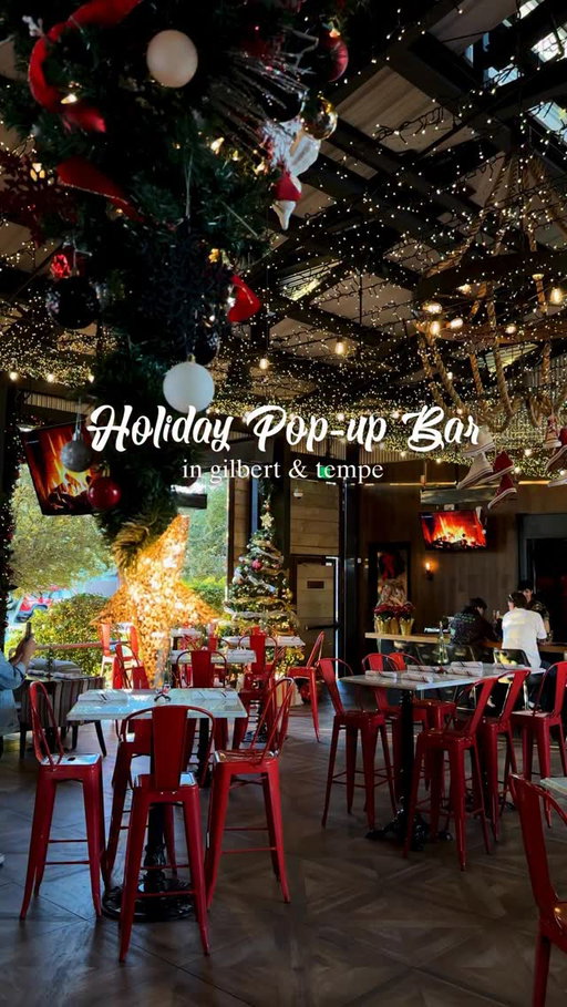 🎄🍸From now until Jan 3, you can visit Bar Blitzen - a pop up bar happening inside Culinary Dropout (Tempe and Gilbert). You can enjoy their beautiful, festive decor with their limited time holiday menu of cocktails and shareable drink trees! Highly recommend the Whiskey & Donuts,  Dropout & Mrs. Mint, and Fireside Pineapple Margarita. They also offer small bites, like the wagyu pigs in a blanket, pork belly nachos and ribs. So make sure to cross this holiday bar off your list! Thank you to Bar Blitzen for having me in. 

Bar Blitzen inside @culinarydropout 
📍149 S Farmer Ave, Tempe, AZ 85281
📍383 N Gilbert Rd, Gilbert, AZ 85234