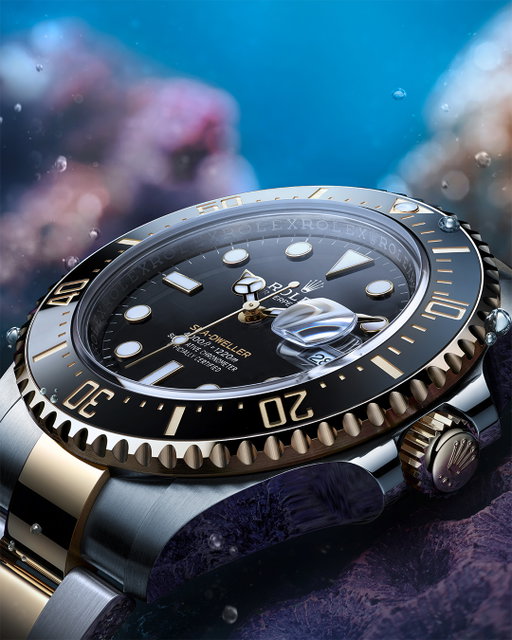 The @Rolex Sea-Dweller is a technical watch designed for the pioneers of professional deep-sea diving. It is equipped with the helium escape valve, patented in 1967, that protects the watch during a diver’s decompression phase. Subsequently improved in close partnership with Comex (Compagnie Maritime d’Expertises) professionals, it is now waterproof to 1,220 metres (4,000 feet). The Triplock winding crown – fitted with a triple waterproofness system and protected by a crown guard – screws down securely against the hermetic Oyster case, providing increased water resistance. The rotatable bezel is equipped with a 60-minute graduated Cerachrom insert in black ceramic, and the Chromalight display ensures legibility in dark underwater conditions. A legend among diving watches. #Rolex #SeaDweller #OfficialRolexRetailer
