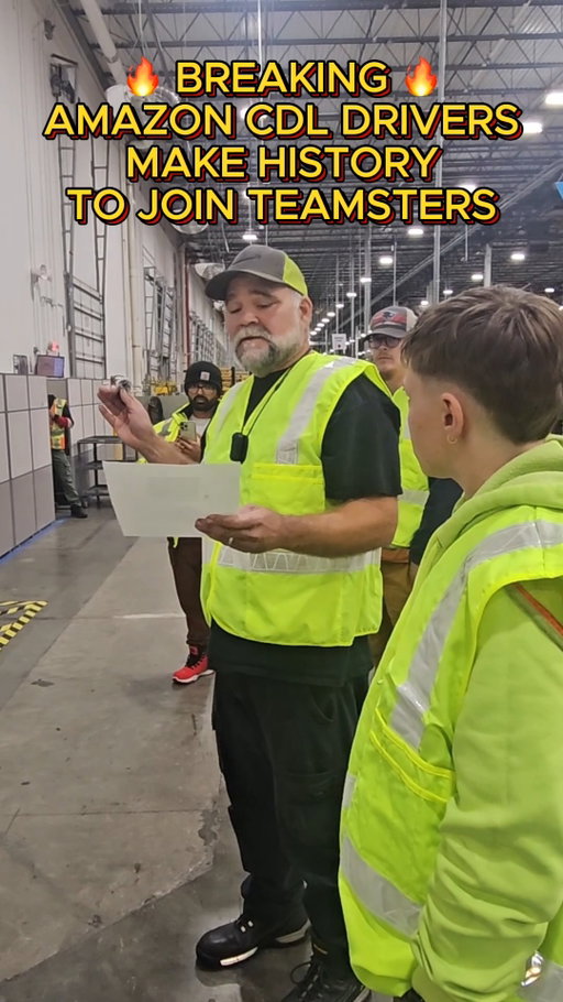 🚨 BREAKING🚨

Amazon Transportation Operations Management (TOM) Team drivers at the SDF9 facility in Shepherdsville, Kentucky, are joining the Teamsters, becoming the first unit of Amazon CDL drivers to unionize in the country. The new members of Teamsters Local 89 drive semi-trucks and tractor trailers and are responsible for transporting freight around Amazon properties and between facilities.

Today, TOM Team drivers at SDF9 marched on the boss to demand union recognition with the Teamsters and better working conditions at the facility.

Amazon workers at facilities across the country are realizing their power and organizing to win everything they deserve by becoming Teamsters.