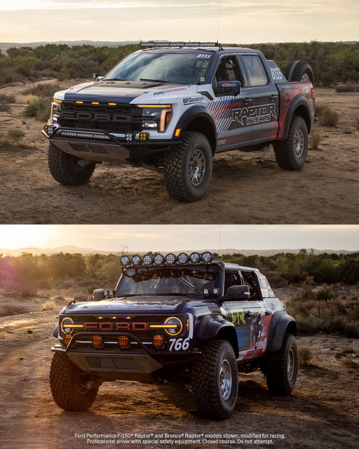 This year’s SCORE Baja 1000 epic off-road race brought the heat, but the Ford F-150® Raptor® and Bronco® Raptor® vehicles brought home the gold 🥇with wins in the Stock Full-Size and Stock Mid-Size classes, respectively. All 36 hours of the so-called “Granddaddy of All Desert Races” were punishing and unpredictable – but Raptor was born in the desert. And the terrain-tested engineering that allows Raptor to conquer the course is the same engineering that lets you conquer the off-road.