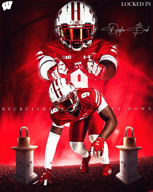 3 ⭐️(‘26) DL Djidjou Bah tells me he’s shutting his recruitment down with @badgerfootball. 
-
Bah attends Germantown HS in TN. He has been committed to Wisconsin since June.
-
Welcome Djidjou home Badgers fans! 🔴⚪️