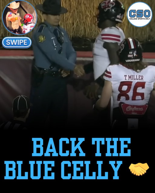 After Saturday’s bizarre incident at Texas A&M involving a state trooper, Louisiana QB Lunch Winfield to show his appreciation to the police after a TD on Thursday night. 🫡 (SWIPE ➡️)

👉 Follow @CollegeSportsOnly For More 🏈 

#cfb #collegefootball