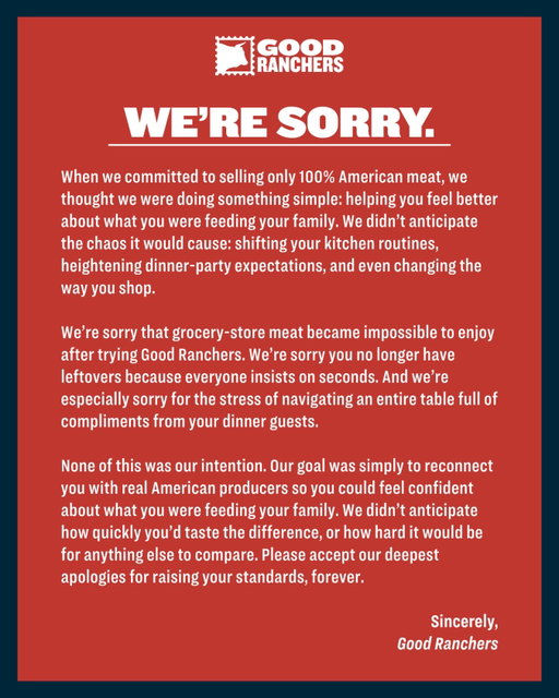 An official statement from Good Ranchers.