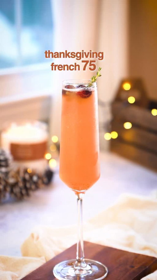 People argue if it’s food or family that make Thanksgiving great… I say it’s this French 75 that does it 🥂

🍂 THANKSGIVING FRENCH 75 🍂
- 1.5oz gin
- 1oz cranberry juice
- 1/2oz cinnamon syrup (or maple syrup)
- 1/2oz lemon juice 
- Dash of ground cinnamon
- Prosecco 

In a cocktail shaker, combine gin, cranberry juice, cinnamon syrup, freshly squeezed lemon juice and ground cinnamon. Add ice and shake. Strain into a champagne flute and top with Prosecco. 

21+ to enjoy 🥂

#thanksgiving #thanksgivingdinner #thanksgivingcocktails #cocktail #cocktails #holidays #fall #fallcocktails #french75