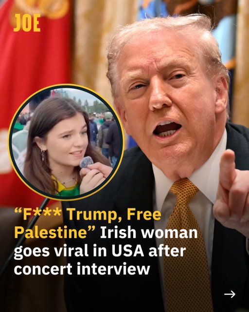 She was having none of it or him 😅

An Irish woman went viral in the USA this week after palming off an interviewer at a concert. 

The interviewer asked the woman to say ‘God Bless America’… she replied ‘F*** Trump, Free Palestin€”