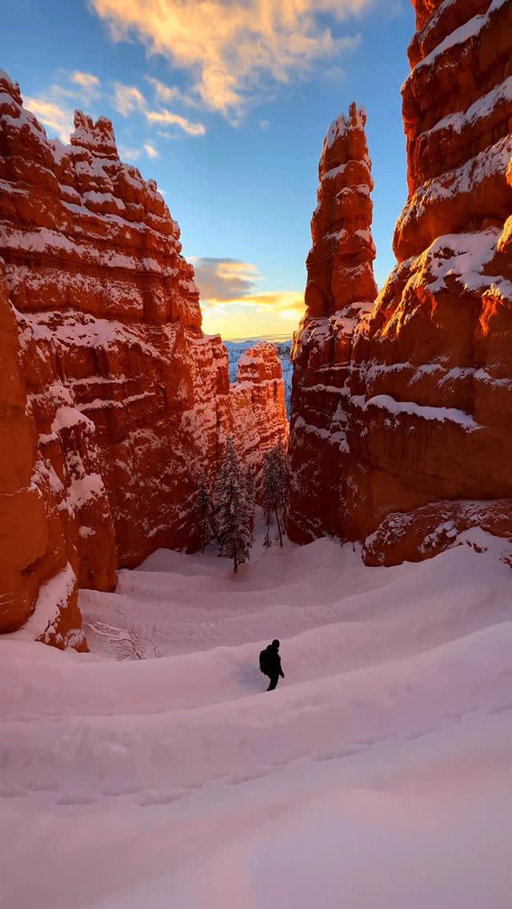 The beauty of Bryce Canyon covered in snow 🏜️❄️