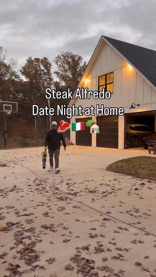 Steak Alfredo date night at home with my @tglseasonings Cast Iron Coffee & Golden Hour Garlic (Launching 12/3 👀) #vlog #dayinthelife #cookingvlog #outdoorcooking #explorepage #lifestylevlog #backpatio #backyardvibes #blackstone