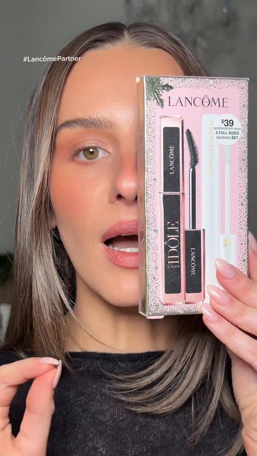 The perfect duo for an instant lash lift. The @lancomeofficial Lash Idôle Holiday Gift Set is $39 and the results speak for themselves. #lancomepartner #lancomemakeup