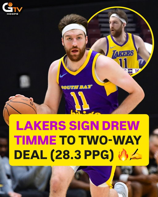 BREAKING: The Lakers are reportedly calling up Drew Timme on a Two-Way deal (per Brett Siegel of @clutchpoints). The 6’9” big man was just named the G League’s Player of the Week and averaged 28.3 PPG, 6.5 RPG, and 4.5 APG for the @southbaylakers. Timme was called up to the Nets last year and averaged 12.1 PPG and 7.2 RPG in 9 NBA games.