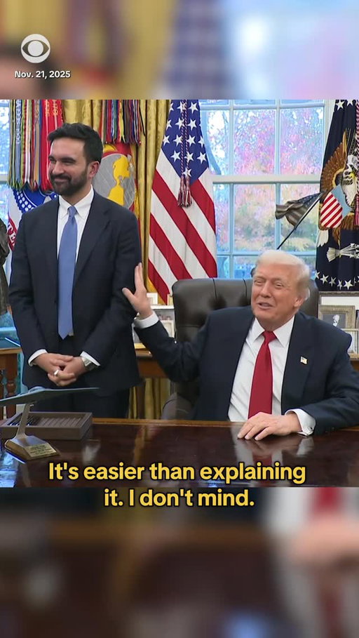 After a reporter asked New York City Mayor-elect Zohran Mamdani if he thinks President Trump is a fascist, Trump jumped in: “That’s OK, you can just say yes. That’s easier than explaining it.”